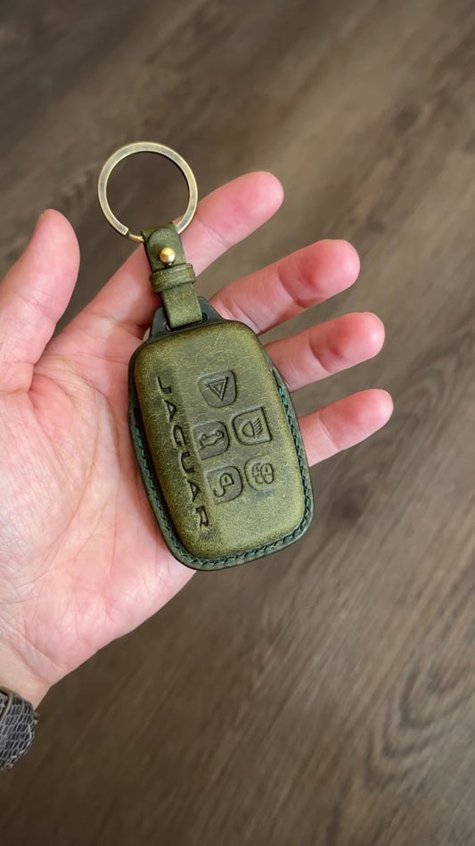 Jaguar key case, Pueblo leather