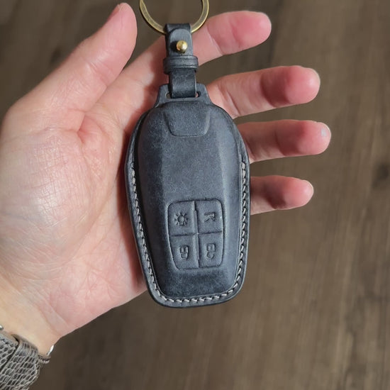 Handmade Pueblo Leather Key fob Cover for Ferrari 458		