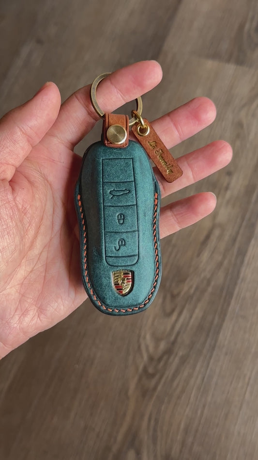 Porsche key case, key fob cov,er Pueblo leather